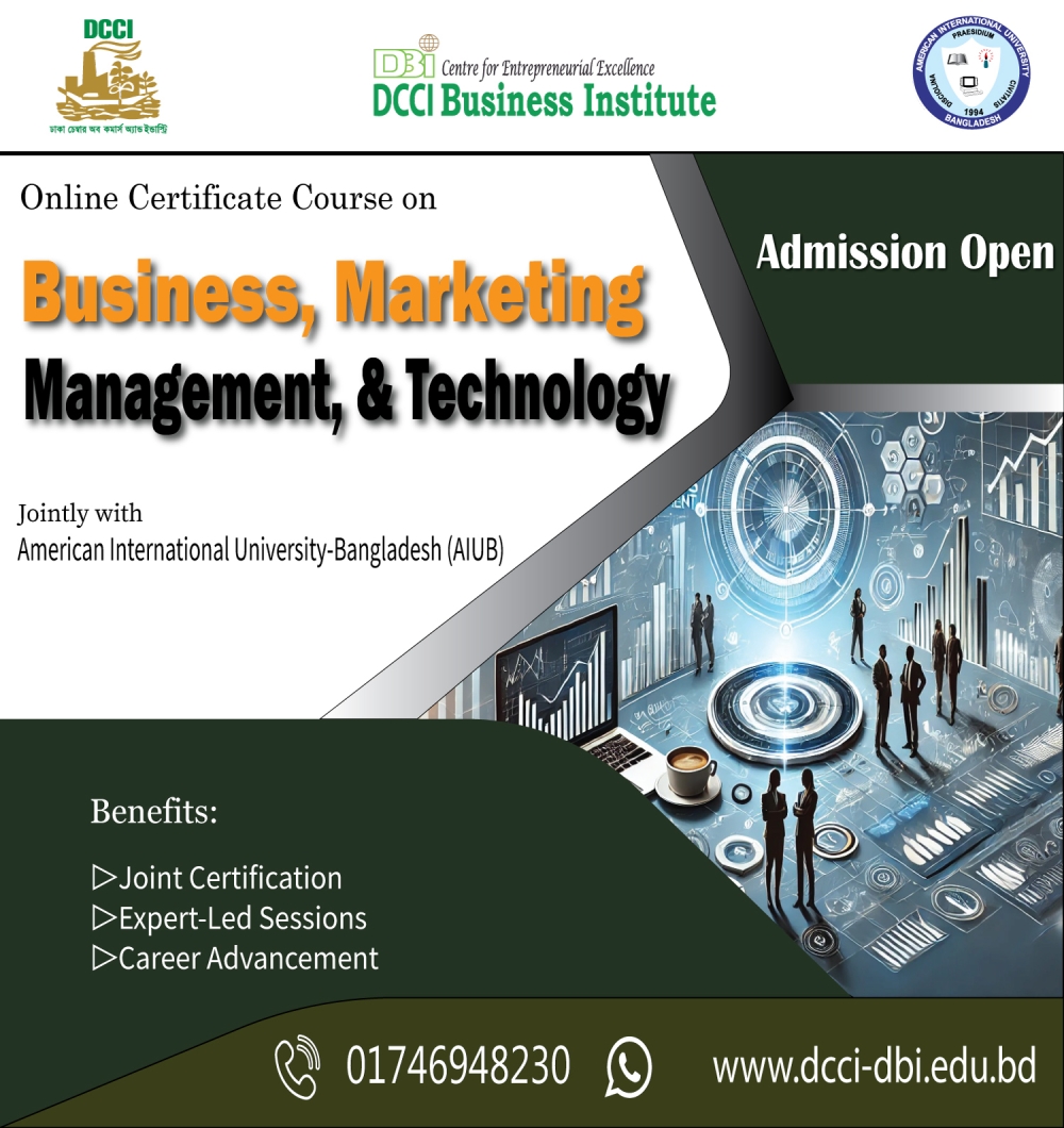 Admission is going on for the Online Certificate Course on ‘Business, Marketing Management, & Technology’.